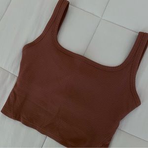 KIKIWING Women's Long Lined Ribbed Workout Tank Top